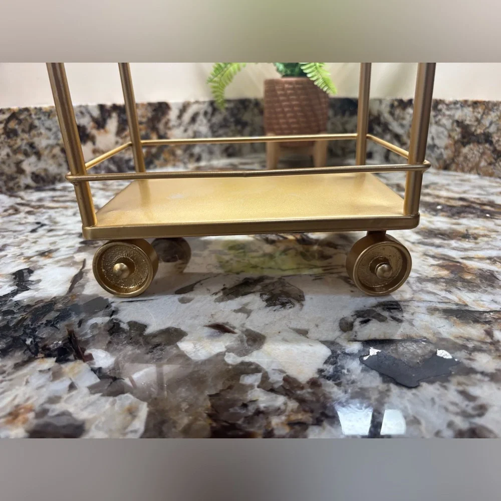 Gold Miniature Bar Cart